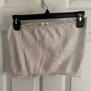 Bozzolo Off-White Ribbed Tube Top